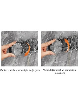 VeraGlobe Buğz Güçlü Lüks Vantuzlu Askılık