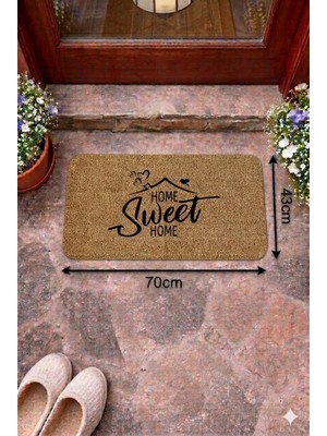 Uygur Home Sweet Home 2 Desenli Coco Görünümlü Kapı Önü ve Iç Mekan Paspası