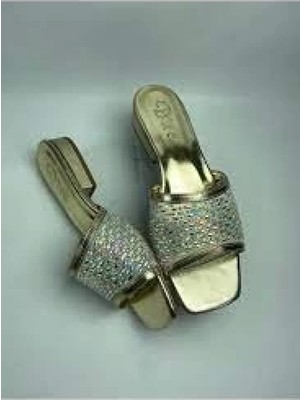 Ergün Collection Ortu Gold Cilt Işlemeli Terlik