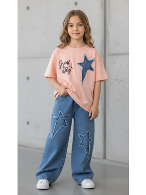 Miviko Kız Çocuk Takımı Alt Üst Set. Kısa.kollu.yazlık. Full Likralı Esnek Pamuk Kumaş Yuzde Yuz Süper Kalite