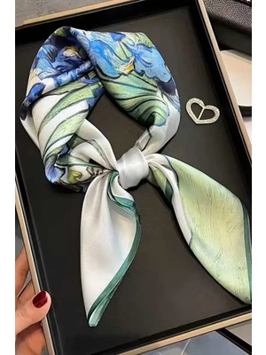 Koni Club Kadın Fular Mavi İris Zarafet