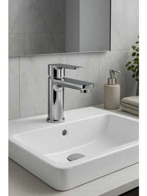 VeraGlobe Buğz Lüks Sabit Lavabo Bataryası Tek Kollu Musluk – Su Tasarruflu Banyo & Mutfak Uyumlu ( Buğz )