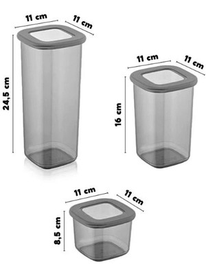 VeraGlobe Buğz 3 Boy Erzak Saklama Kabı