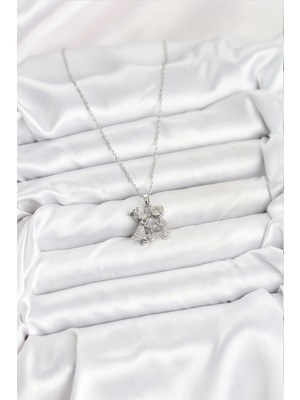 VeraGlobe Buğz 316L Çelik Zincir Gümüş Renk Erkek Kız Model Kadın Kolye - Buğz