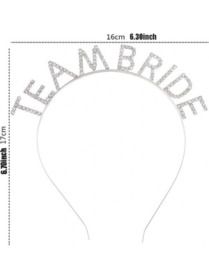 VeraGlobe Buğz Gümüş Kaplama Kristal Taşlı Team Bride Taç