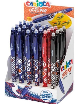 Carioca Oops Pop Tükenmez Kalem Silinebilir 41045 3 Lü Set Mavi-Siyah-Kırmızı