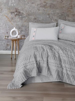 Ergün Collection Ranforce Çift Kişilik Yatak Örtülü Nev Takımı Limi Siva Gri