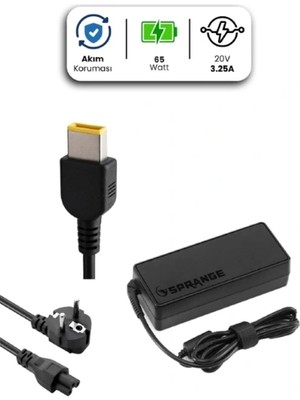 VeraGlobe Buğz 20V 3.25A USB Pin 65 Watt For Lenovo Laptop Adaptör