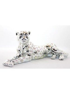 VeraGlobe Buğz Polyester Oturan Kaplan Figürü