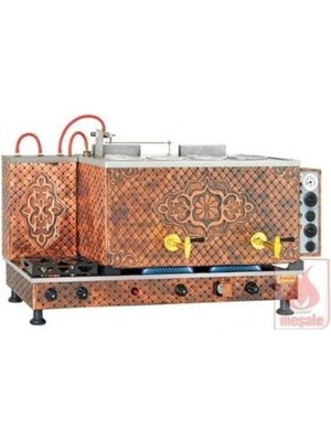 Meşale Çay Kazanı 4 Demlikli Antik Bakır