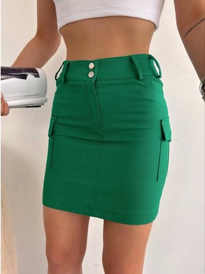 Ergün Collection Körüklü Cep Etek Yeşil S24904