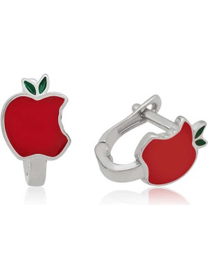 Noip 925 Ayar Gümüş Kırmızı Elma Çocuk Küpesi T3902 (1204)
