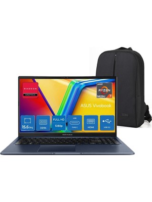 Asus Vivobook 15 Amd Ryzen 7 5825U 24GB 2tb SSD Amd Radeon Graphics 15.6" Fhd Windows 11 Pro Taşınabilir Bilgisayar M1502YA-BQ606 + Snertech Çanta