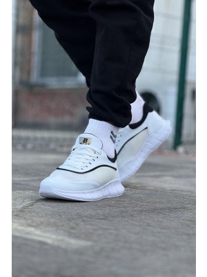 Epilons Beyaz Siyah Triko Erkek Spor Ayakkabı