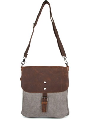 Necati Çanta Çok Fonksiyonlu Kanvas Postacı Çantası İle Sınırları Aşın Gri