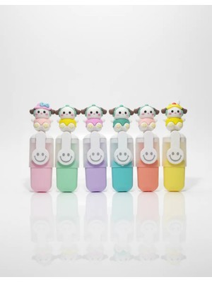 Gökyüzü Işığı Sevimli Figür Başlıklı Mini Fosforlu Keçeli Kalem-6lı SET-FOSFOR07