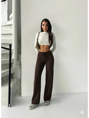 Ergün Collection Fit Comfort Bej Salaş Pantolon Kahve