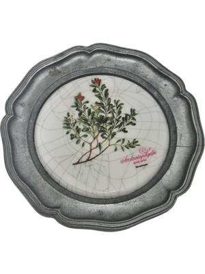Hasyılmaz Vintage Zınn Çerçeveli Dekoratif Çiçek Temalı Duvar Tabağı 10CM 009