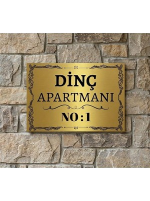 Hobishop Kişiye Özel Metal Kapı Levhası  – Apartman Kapı Tabelası 20X30 cm – Isimli Bina Kapı Levhası