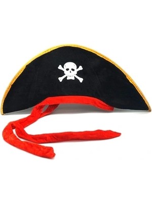VeraGlobe Buğz Karayip Korsanları Kaptan Jack Kumaş Korsan Şapkası Yetişkin