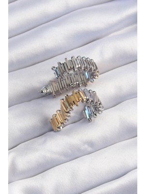 VeraGlobe Buğz Pirinç Gold Gümüş Renkli Tırtıklı Kalp Küpe - Buğz