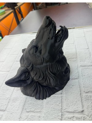 VeraGlobe Buğz Dekoratif Asılabilir Siyah Ayı Başı 3D Duvar Heykeli 25X19 cm - Buğz