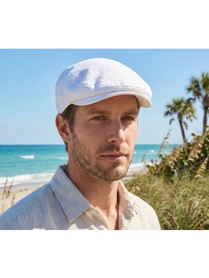 Eleven Markets Beyaz Yazlık London Kasket Şapka Itlyan Kalıp Kasket