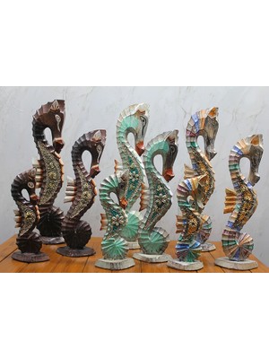 VeraGlobe Buğz Ahşap 3'lü Denizatı Kumlu