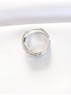 VeraGlobe Buğz Kalın Silver Renk Ayarlanabilir Yüzük - Buğz