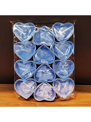 VeraGlobe Buğz Mavi Kalp Tasarımlı Tül Kese