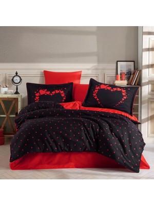 Ergün Collection Çift Kişilik Saten Nev Amore Siyah