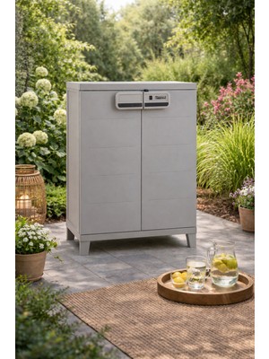 Evinizin Atölyesi Midi Kısa Dolap Bahçe Dolabı, Balkon Dolabı, Banyo Dolabı 66X36X88