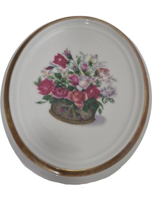 Hasyılmaz Vintage Dekoratif Çiçek Temalı Porselen Duvar Tabağı 11CM 003