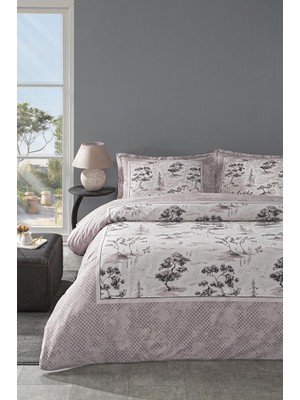 Ergün Collection Özdilek Çift Kişilik Ranforce Nev Takımı Toile De Jouy Pudra