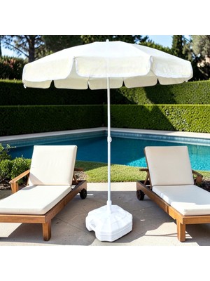 Kapella Plaj Şemsiyesi Krem 200 cm 10 Telli