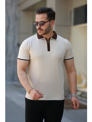 Livizmir Moda Erkek Renkli Yaka Kısa Kollu Tişört