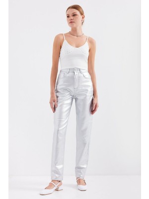 Nuvıraa 918 Ip Askılı Crop Top - Beyaz