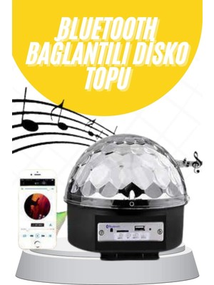 Cepx Disko Topu Renkli Işıklı Lazer Parti Bluetooth Bağlantılı LED Küre