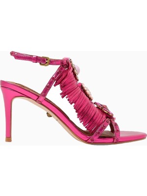 Kurt Geiger Jewel Fringe 90 Lüks Topuklu Deri Sandalet