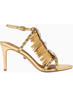 Kurt Geiger Jewel Fringe 90 Lüks Topuklu Deri Sandalet