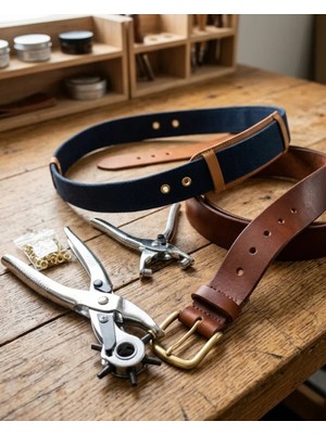 Store Mania Ieg™ Kemer Delik Açma Aparatı 2li Set Deri Çanta Kayış Delme Aleti