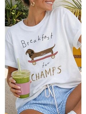 Monila Kadın Premium Kumaş Baskılı Oversize T-Shirt