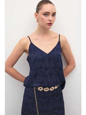 Sateen Lior Askılı Bluz - Siyah