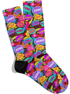 Emoji ve Mesaj Baloncuğu Temalı Dinamik Soket Çorap