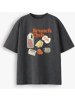 Monila Kadın Premium Kumaş Baskılı Oversize T-Shirt