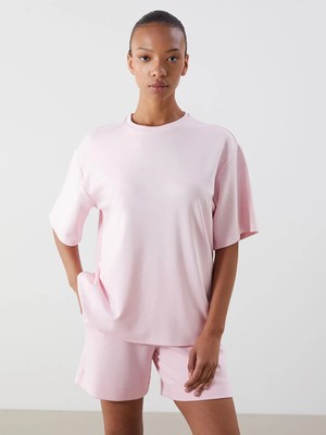 Lc Waikiki Yeni Sezon Bisiklet Yaka Oversize Kadın Tişört