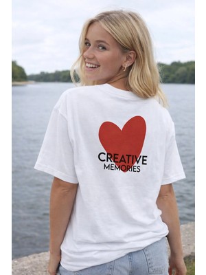 Monila Kadın Premium Kumaş Sırtı Baskılı Oversize T-Shirt