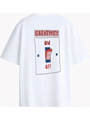 Monila Kadın Premium Kumaş Sırtı Baskılı Oversize T-Shirt