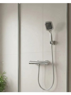 Teknodayım Çok Fonksiyonlu Siyah El Duşu Seti Spiral Hortum ve Duş Askısı Banyo Duş Başlığı