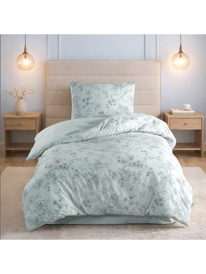 Pamuksu Markalı Çiçek Desenli Tek Kişilik Nevresim Takımı | 3 Lastikli Çarşaf Seçeneği | 100% Pamuk - Kutusuz